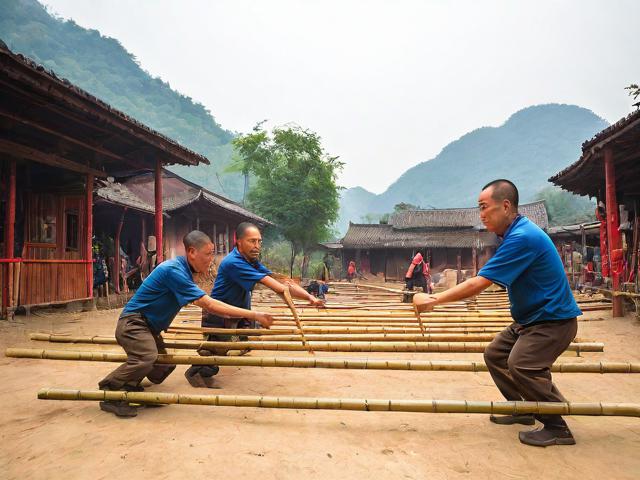 九游体育网站_ 乡村特色竹竿挤拔河，传承传统民俗运动，拔竹竿神器